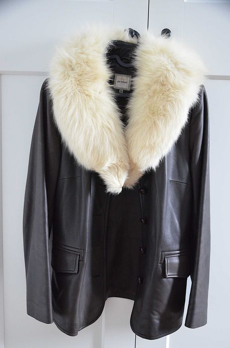 Kołnierz biały z królika szal etola futro naturalne