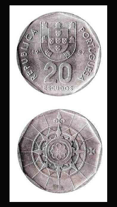 Moedas Portuguesas - 20$ escudos (cupro-niquel)