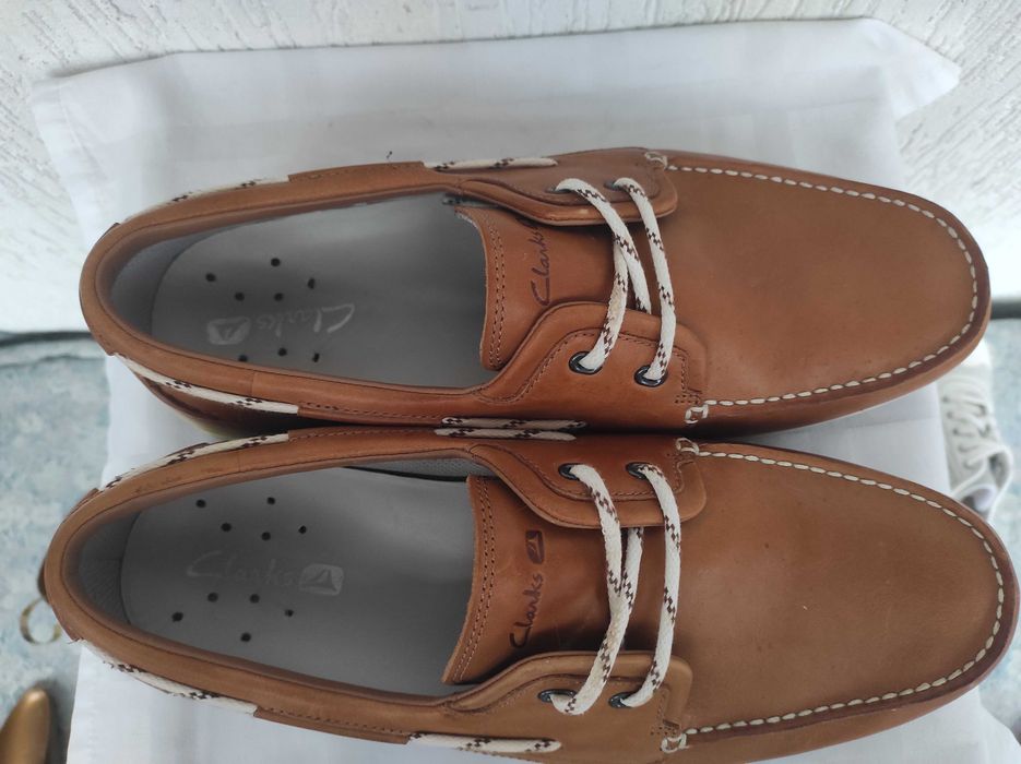 Брендовие туфли, мокасини кожанние Clarks р.45