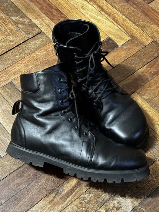 Чоботи шкіряні чорні з анатомічним носком, р. 40