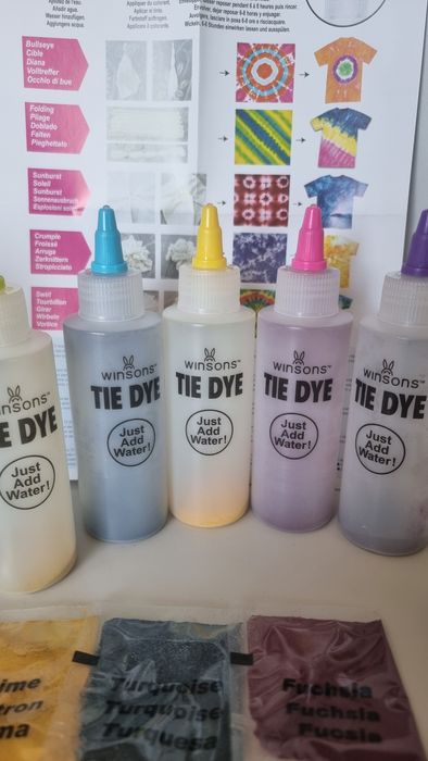 Winsons Farby tekstylne zestaw 5 kolorów barwienie metodą tie dye