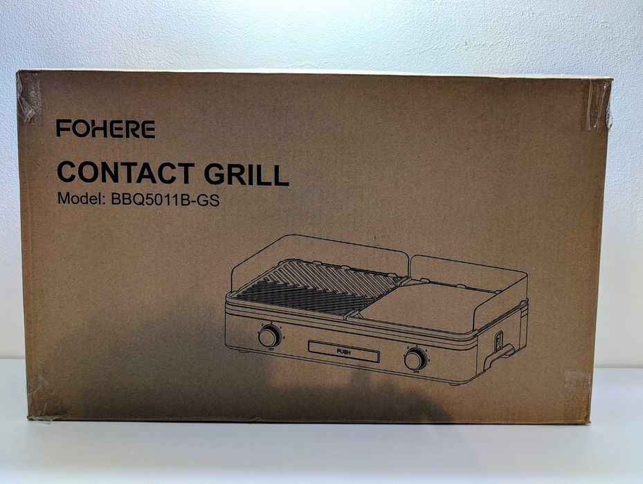 Płyta grillowa FOHERE 2000W | NOWA | Dwie strefy: Gładka + Ryflowana