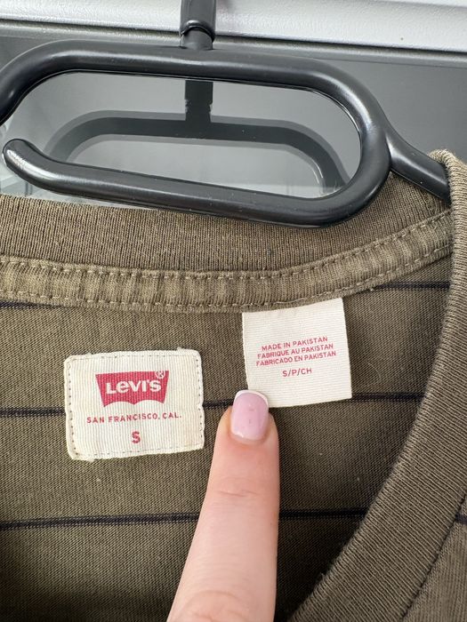 Podkoszulek t-shirt levis S męski khaki zielony