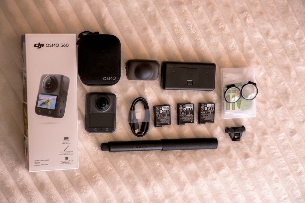 DJI Osmo 360 | Adventure Pack + protetores de lente