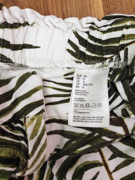 Lniane letnie szorty paper bag len wiskoza z kieszeniami wysoki stan