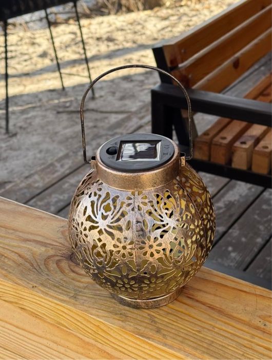 Декоративний ліхтар на сонячній батареї, ажурний світильник, лампа