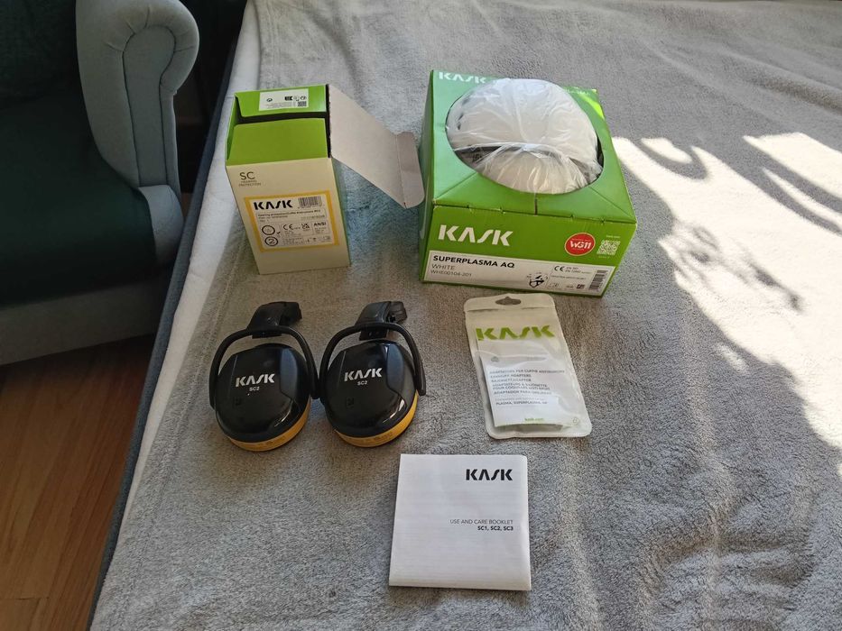 KASK Superplasma AQ + nauszniki SC2 + adaptery – NOWY zestaw