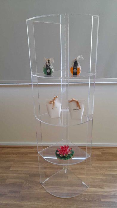 Expositor, vitrine de canto em acrilico