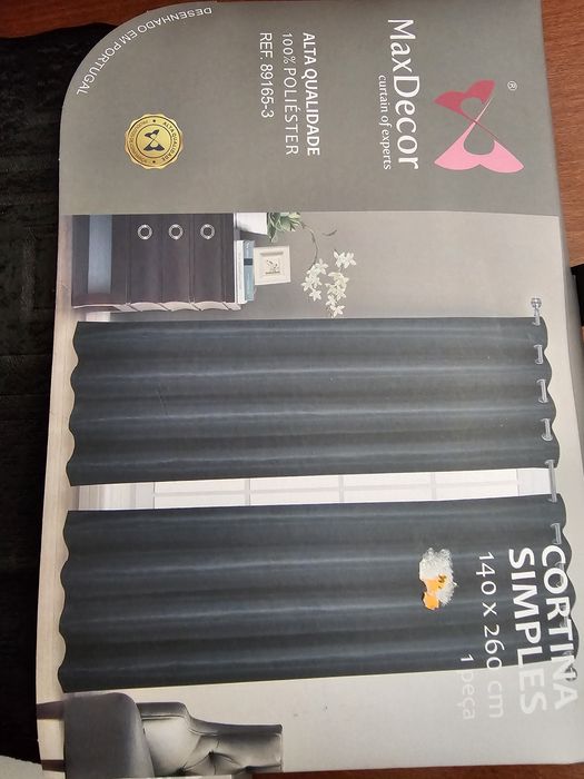 2 pares cortinas pretas