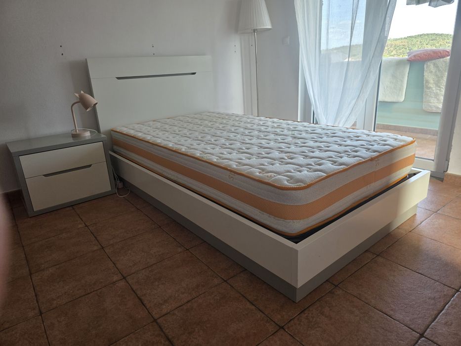 Conjunto Quarto Juvenil 120x200 (Cama + Colchão + Mesa Cabeceira)