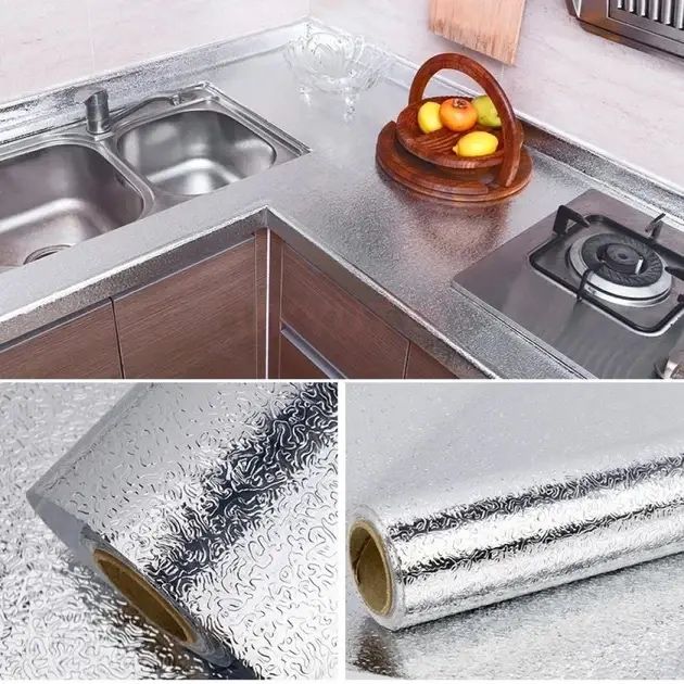 Самоклеящаяся защитная водонепроницаемая Фольга для кухни 60см х 2,3,5