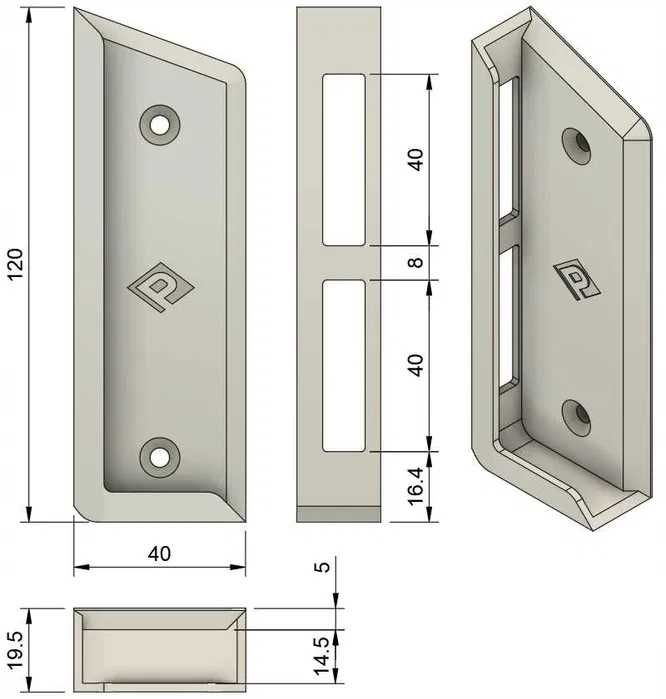 OUTLET Uchwyt PIONOWY na tablet 14mm (biały)