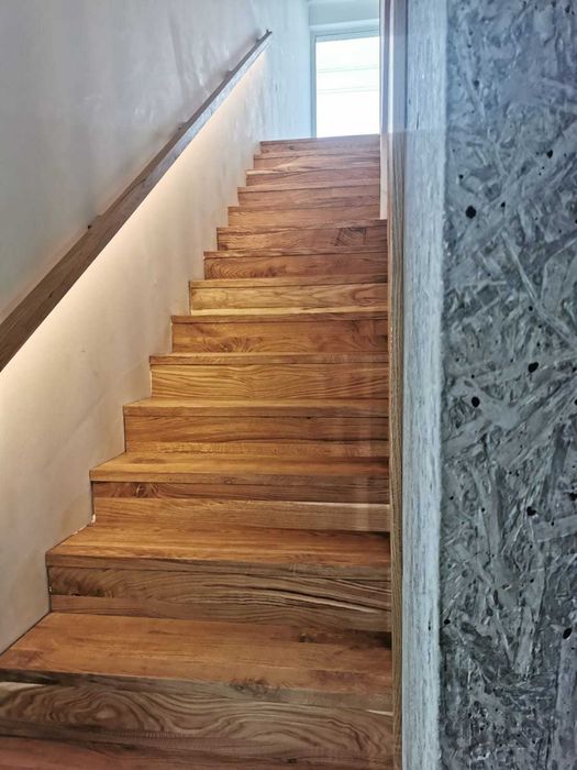 Schody, blaty dębowe, stopnie, trepy na sztuki, z montażem lub bez