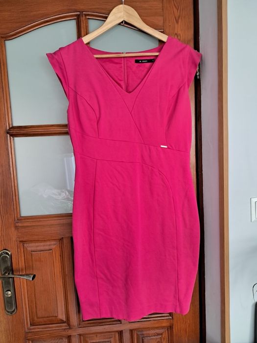 Piękna różowa sukienka koktajlowa 42 Monari elegancka wesele chrzest komunia