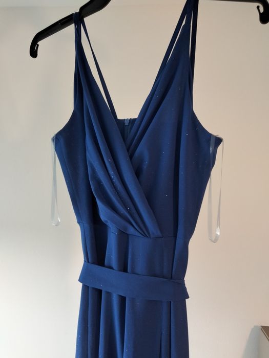 Sukienka Niebieska Brokatowa