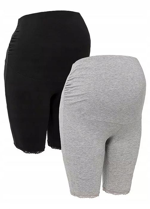 B.P.C 2-pak legginsy krótkie kolarki ciążowe bawełna organiczna 36/38.
