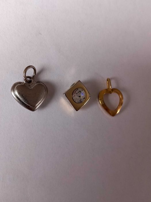 Zestaw 3 zawieszek na łańcuszek zawieszka serce serduszko wisiorek