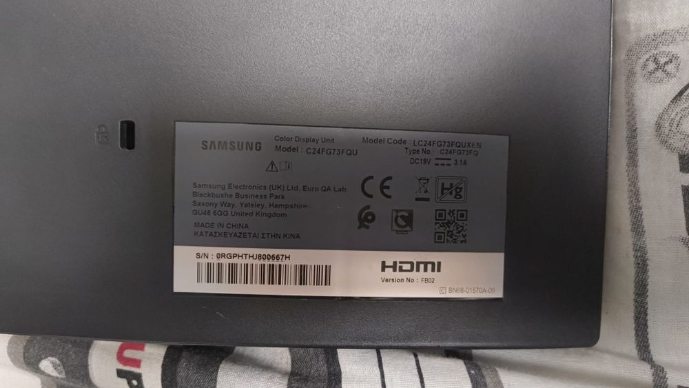 Monitor Samsung C24FG73 24" 120 Hz Zakrzywiony Uszkodzona matryca