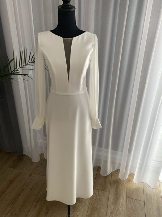 Suknia ślubna długi rękaw rozm.34/36