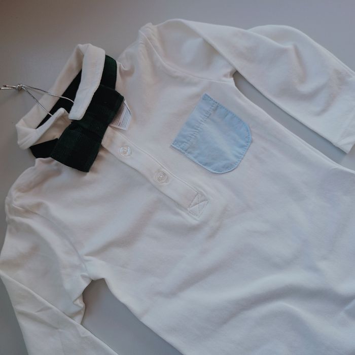 Bawełniane body niemowlęce r80 z muchą