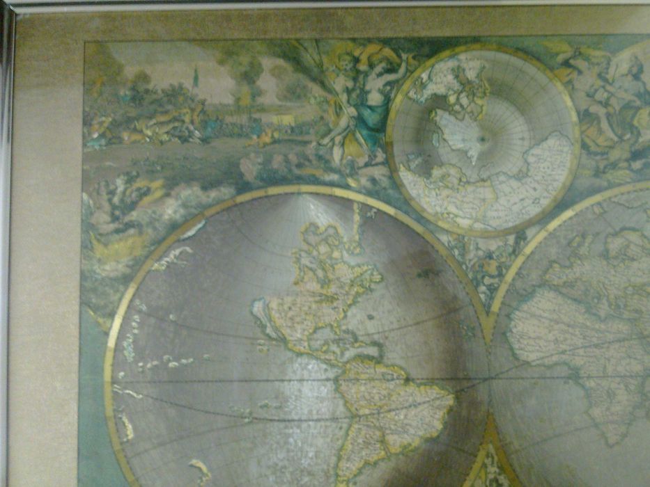 Картина Nova Totius Terrarum Orbis Tabula старинная карта мира