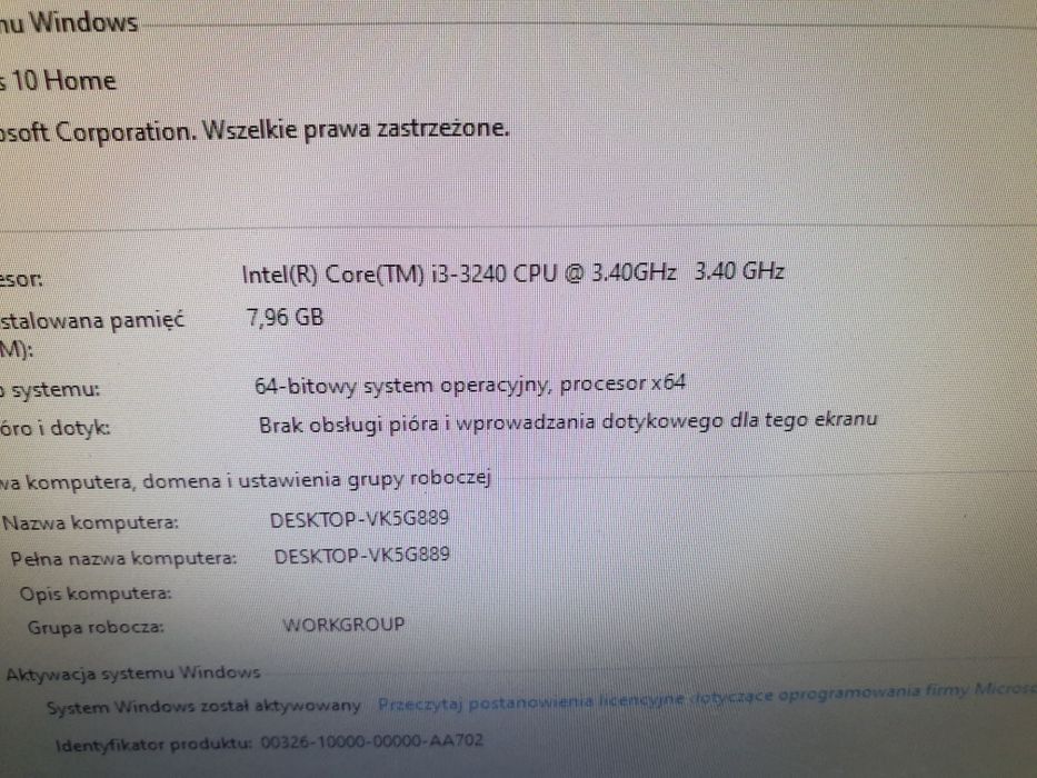 Komputer stacjonarny 8gb i3