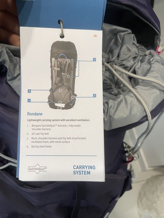 Plecak damski bergans 65 l nowy nie uzywany