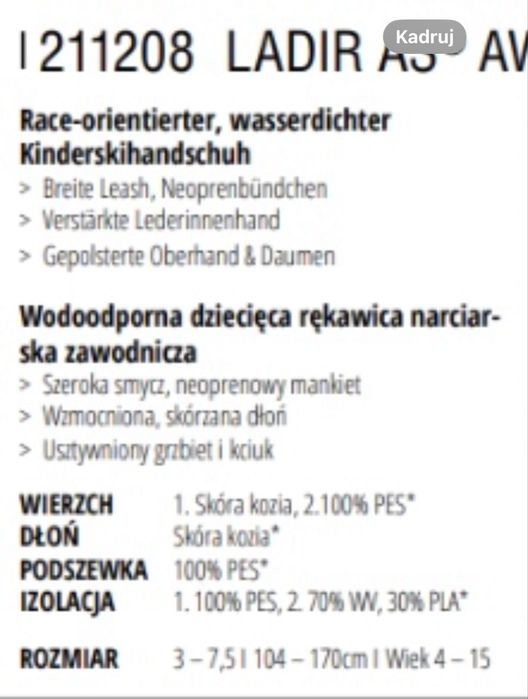 Rękawice narciarskie dziecięce ZIENER Ladir As Aw czarne 211208