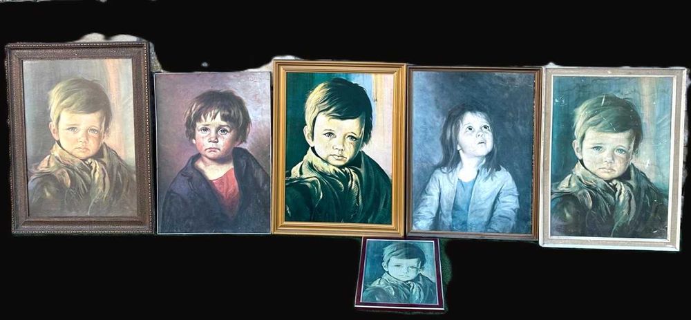 O menino da lagrima quadros antigos, em moldura