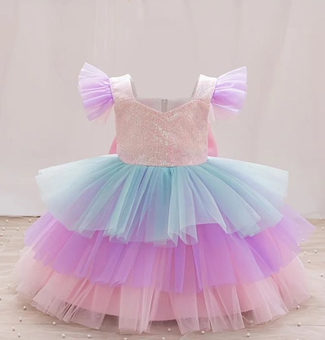 Дитяча пишна святкова ошатна кольорова сукня Єдиноріг 3 4 5 6 одноріг