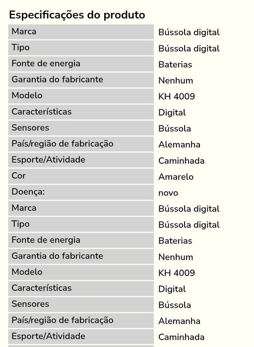 Bússola digital KH 4009