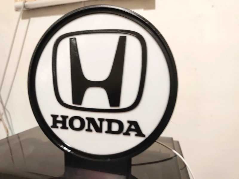 Lightbox luminaria decorativa Honda com caixa preta