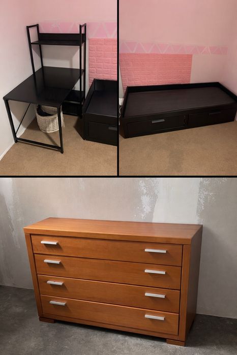 Cama, comoda e secretaria