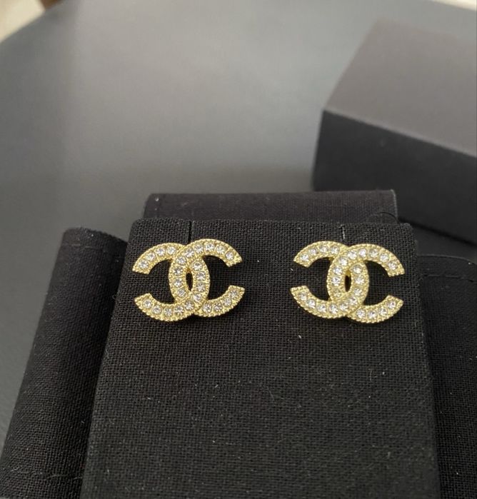 Kolczyki premium kolor zloty cyrkonie