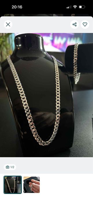 Srebrny komplet pancerka