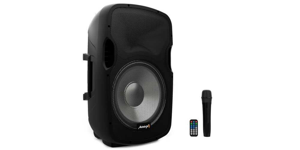 Coluna amplificada Party 15, 600W, oferta de tripé e micro