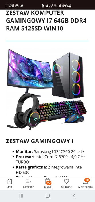 Komputer gamingowy PC