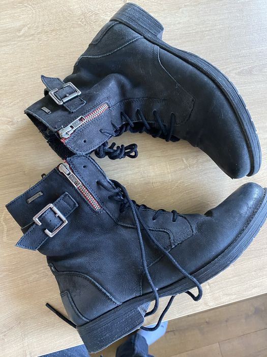 Trzewiki botki ala sztyblety czarne Lasocki 38 sznurowane buty
