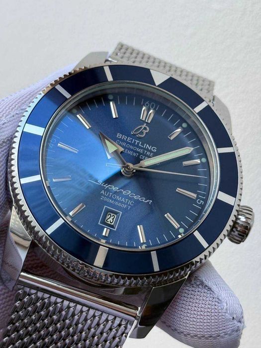 Швейцарские мужские часы Breitling B20 Silver-Blue