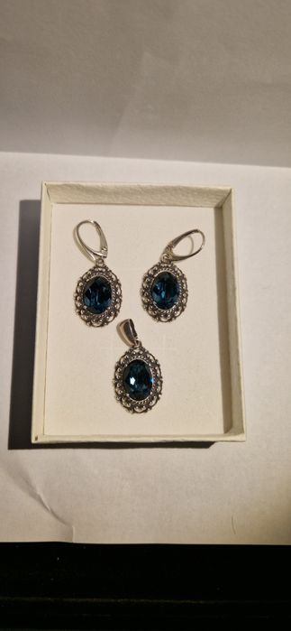 Srebrny komplet biżuterii art deco