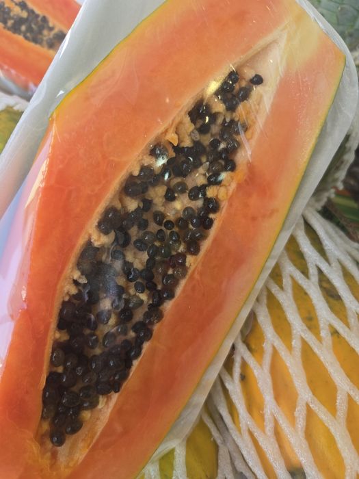 Caixas de papaias deliciosas para entregas