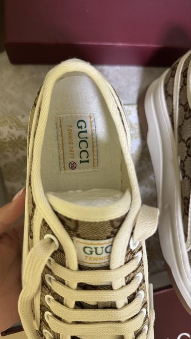 Кеди на платформі коричневі гуччи люкс