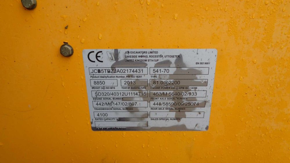 JCB 541-70  Agri super Sprowadzona 2013r. 9143Mtg