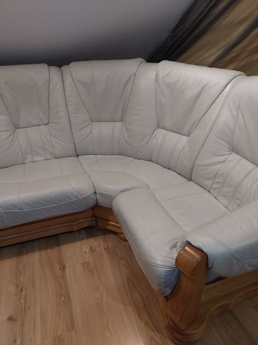 Sofa szara skórzana