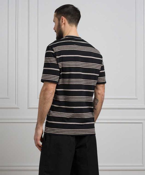 Brunello Cucinelli Чорна футболка в смужку оригінал