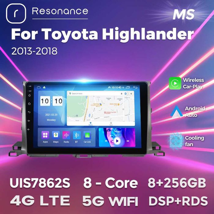 Штатна магнітола Toyota Highlander Android GPS Хайлендер CarPlay
