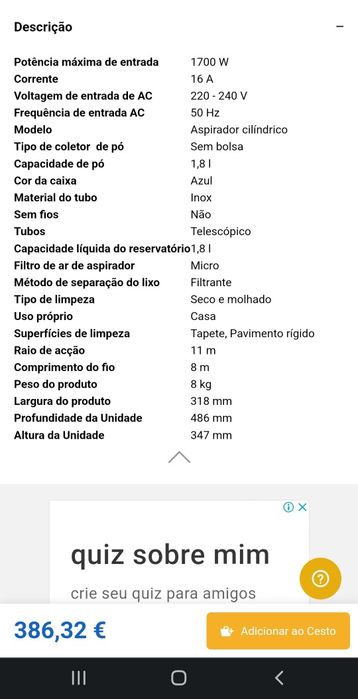 Aspirador thomas anti allergy