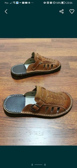 Skórzane Klapki Męskie Lekkie