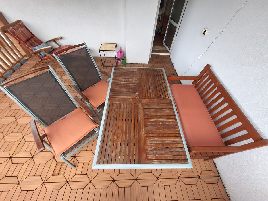 Zestaw mebli ogrodowych ławka krzesło stół ogrodowy