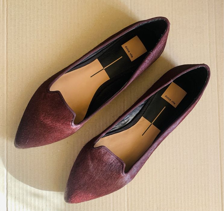 Балетки обувь туфли Dolce Vita шерсть пони фиолетовые